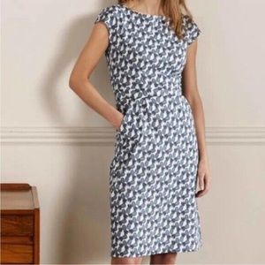 NWT Boden Florrie Jersey Dress in Ivory Pineapple Size 12